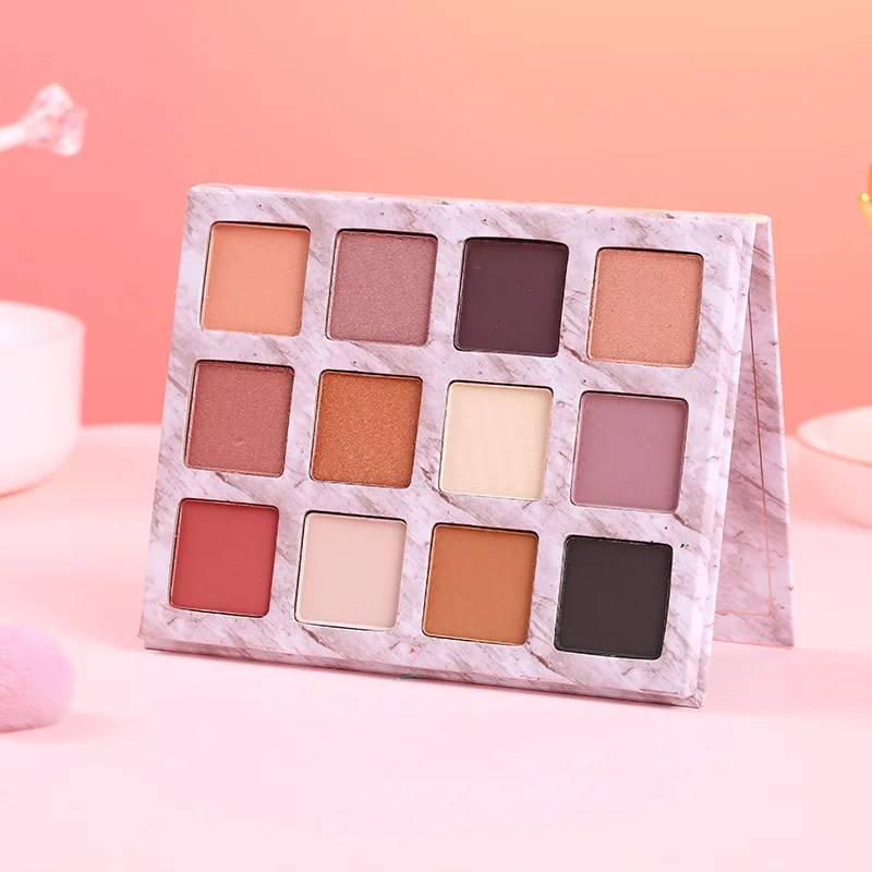 Fashion Marble 12 Color Glitter Powder Eye Shadow Palette Matte Low Light Earth Tone Nude Makeup Set Cosmetics Fashion Marble 12 Color Glitter Powder Eye Shadow Palette Matte Low Light Earth Tone Nude Makeup Set Cosmetics
