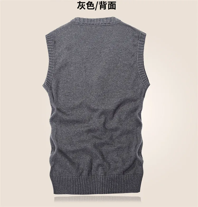 New Autumn Winter Men's Cardigan Knitted Vest Sweaters Sleeveless Standard Wool Cotton Soft Men Knitwear Clothing Christmas Gift  (11)
