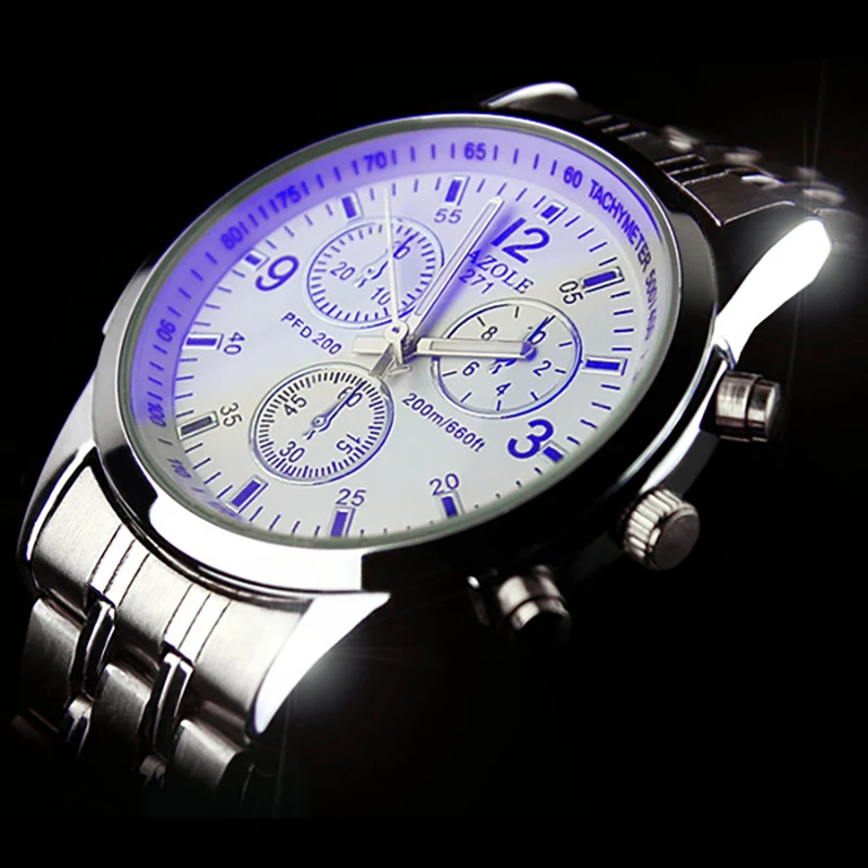 YAZOLE Watch Men Stainless Steel Top Brand Luxury Male Clock Wristwatch Korean Luminous Business Blu ray 2