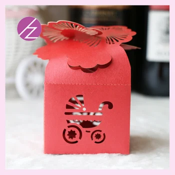 

50pcs free shipping Candy girl/boy display Box Birthday Party Boxes for baby shower betterflies laser cut baby carrige candy box