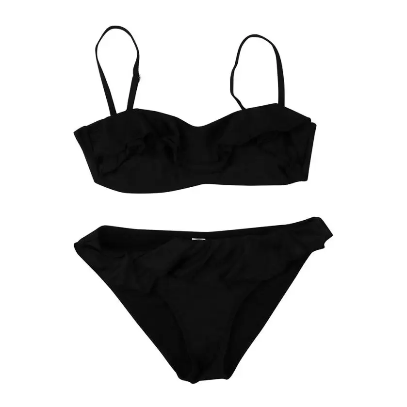 Swimsuit Women Push Up Padded Beach Bra Set Swimsuits Ladies Sexy Fold