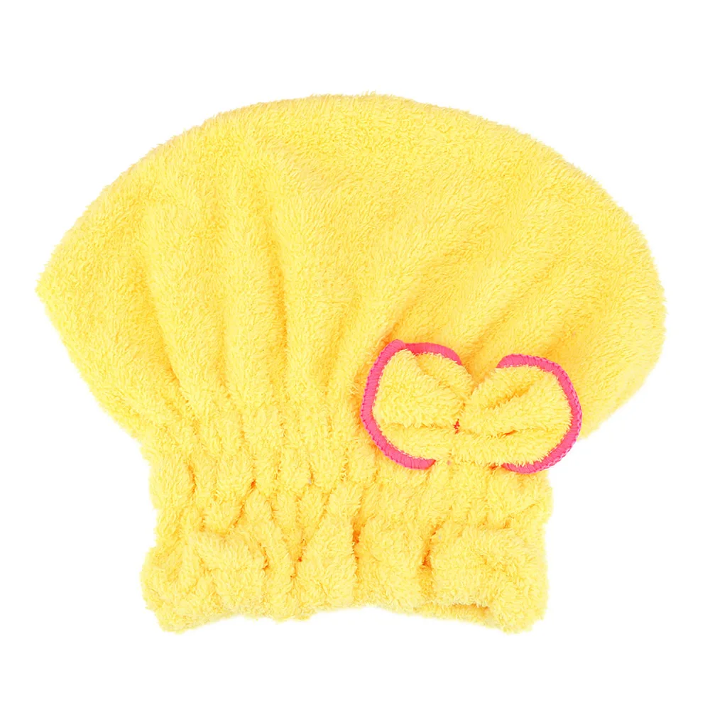 Полотенца для укутывания шапочка для душа быстросохнущая шапочка из микрофибры шапочка для ванной домашний текстиль 5 цветов аксессуары для ванной - Цвет: Цвет: желтый