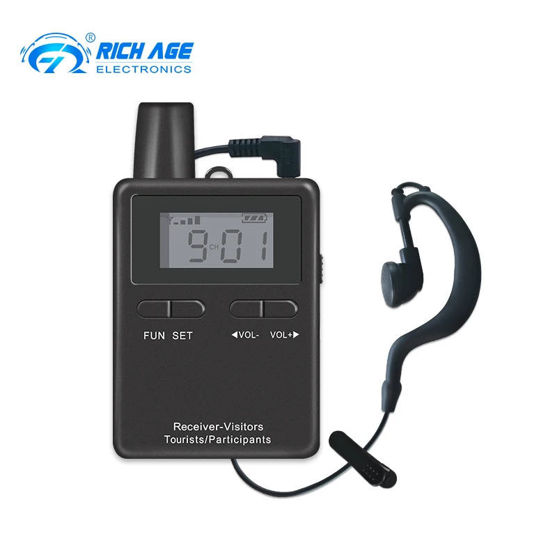 

RichiTek RC2401 Wireless Tour Guide Receiver For Wireless Tour Guide System Set Travel Agency Museum Haji Church