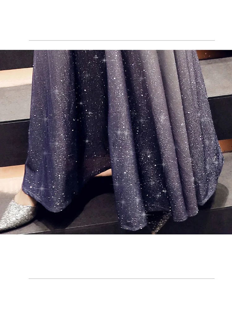 It's Yiiyya Evening Dress Elegant Slim Women Party Dress V-neck Robe De Soiree Long Plus Size Half-sleeve Prom Dresses E549