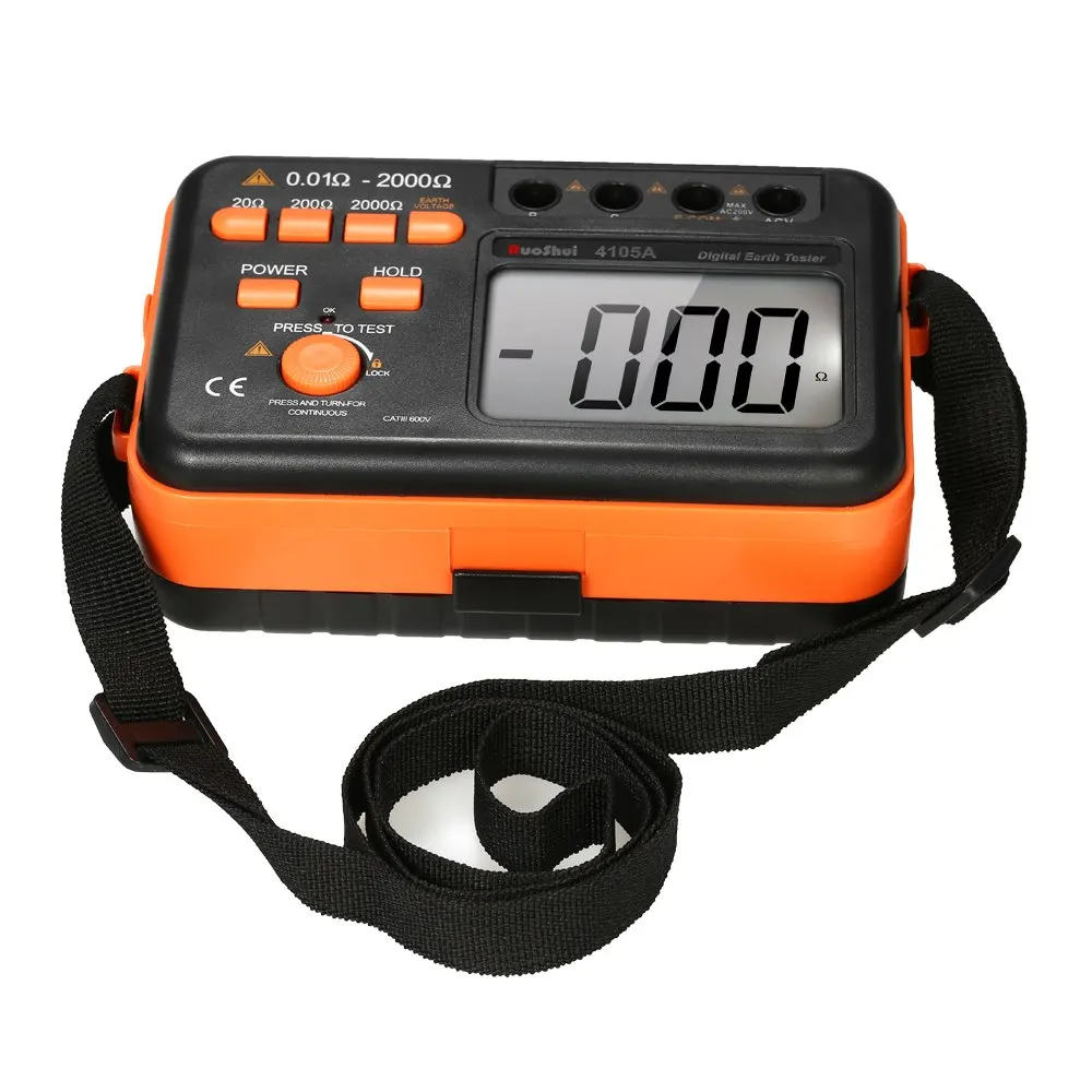 

2000ohm 200V Digital Earth Resistance Tester Ground Meter Voltmeter Ohmmeter Capacitor Tester w/LCD Backlight Display