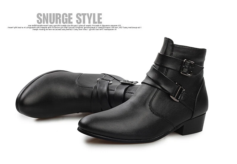 Повседневные мужские модные осенние ботильоны в британском стиле; мужские кожаные ботинки на каблуке с острым носком; полуботинки; модная мужская обувь