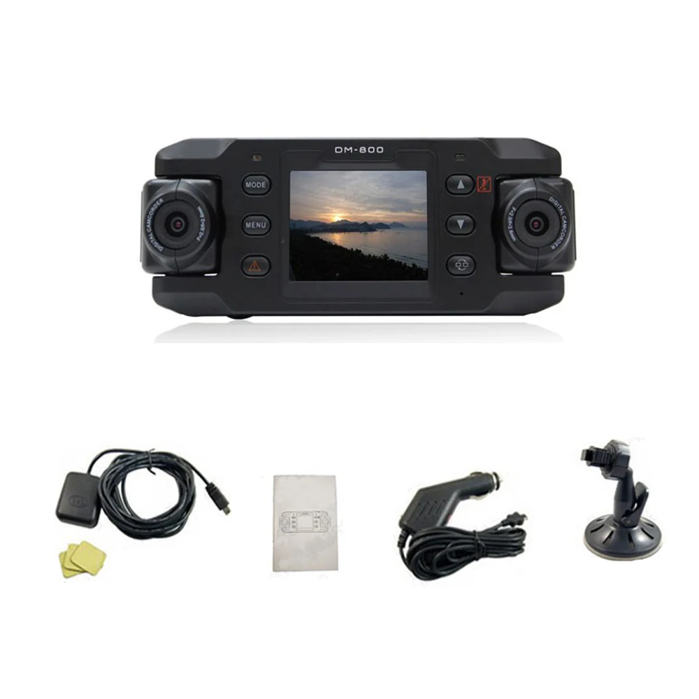 Podofo Dual Lens Car Camera Two Lens Vehicle DVR Dash Cam Loop Recorder GPS Tracker Tracking G-sensor CA365 X8000 Twins Cam DVRs