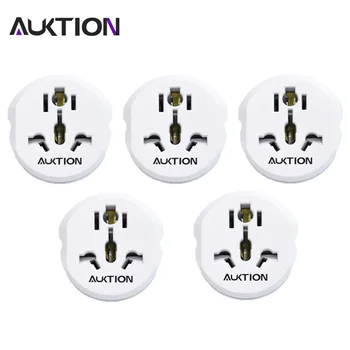 

AUKTION 5Pcs/Lot Universal EU Plug Adapter 16A Electrical Plug Accessories Power Socket Converter AC 250V for Home Office Travel
