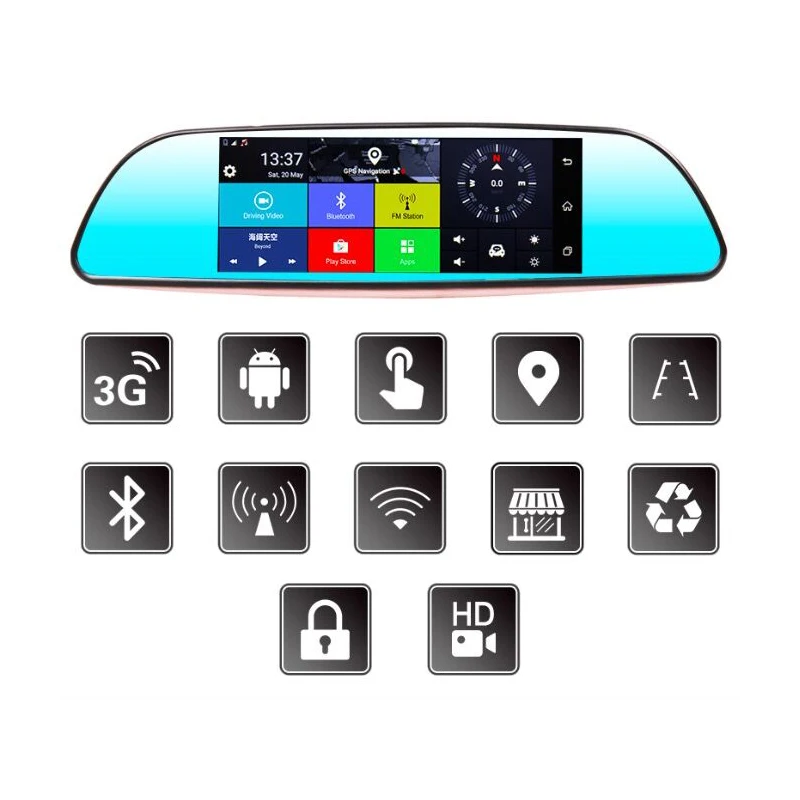 

CARRVAS Dashboard Camera 6.86inch Dash Cam Car DVR GPS Navigation 3G WIFI Dash Video Recorder