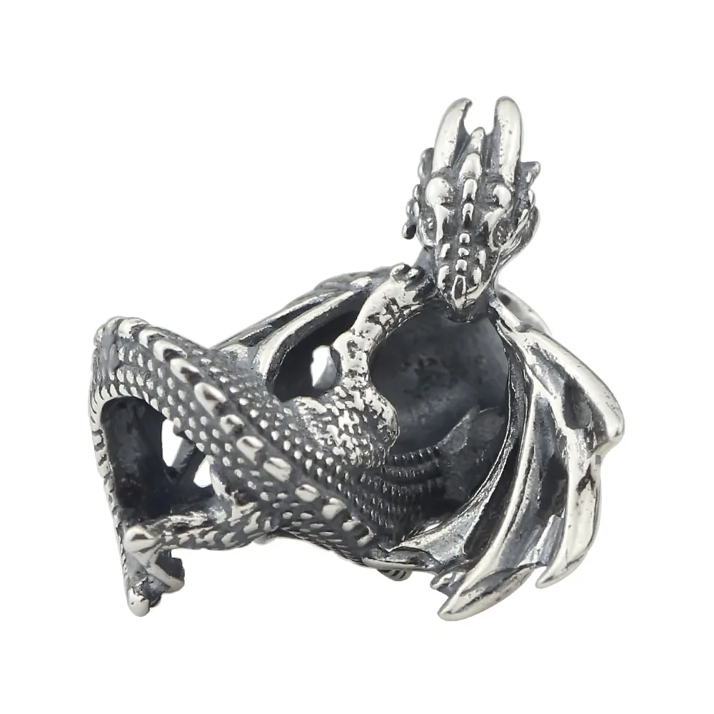

Ice Fire Dragon Beads Antique 925 Sterling Silver Charms Fit DIY Woman Original European Style Bracelet & Necklace Gift Jewelry