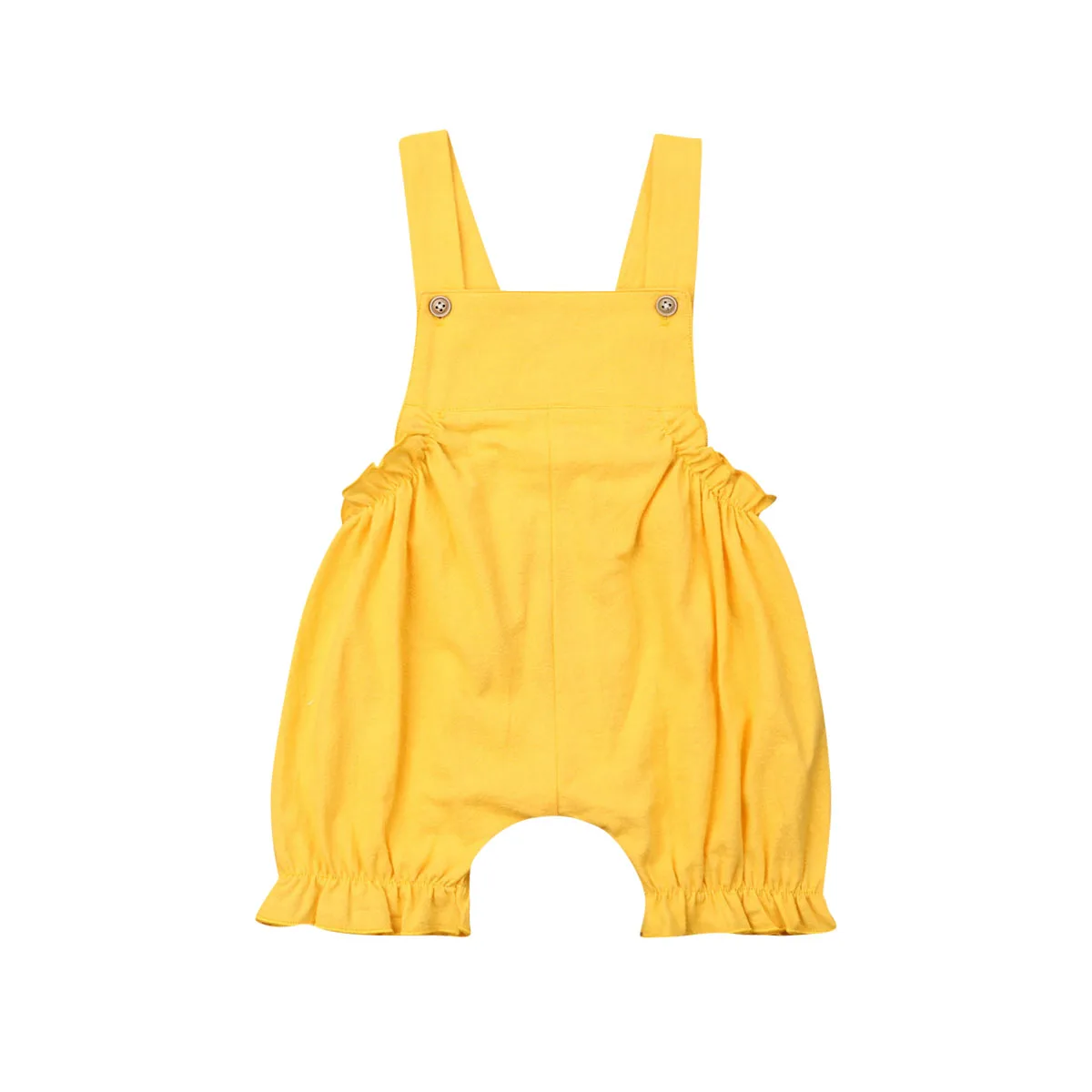 

Infant Newborn Sleeveless Yellow Baby Girl Overall Dress Jumpsuit Clothes Summer Playsuit