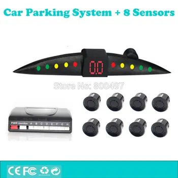

Car Parking Assistance System with 8 Parking Sensors Auto Backup Reverse and Front Radar System Alarm Kit with Colorful Display