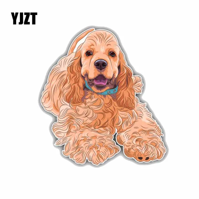 yjzt 12 5 13cm american cocker spaniel dog cartoon decoration of car