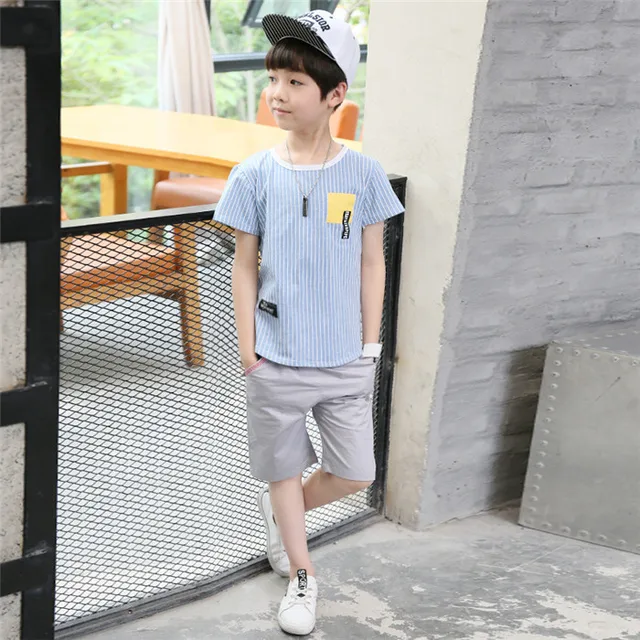 2019 new boys summer suits children's clothing sets children's clothes ...