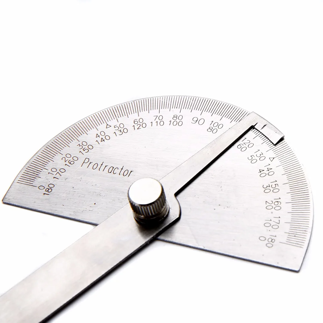 180 Degrees Stainless Steel Protractor Brass Locking Nut 150mm Arm