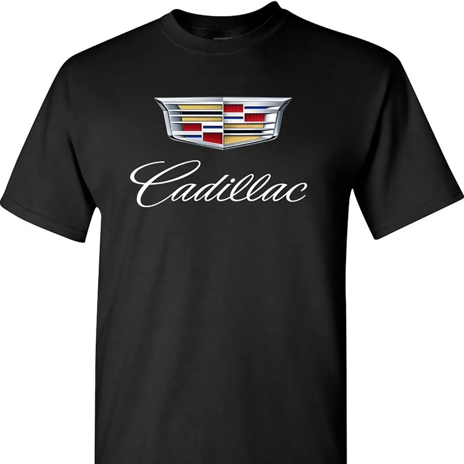 New Mens Spring Summer Dress Short Sleeve Casual Caddy Cadillac Logo On