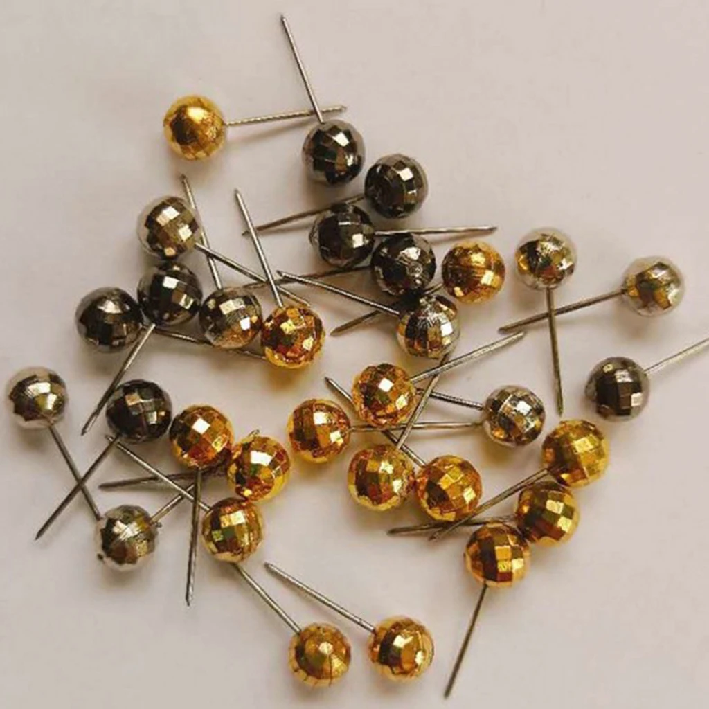 100/200 Push Pin Drawing Pins Metallic Ball Head Cork Board Map Office Thumb Unique Decorative Impact On DIY Projects