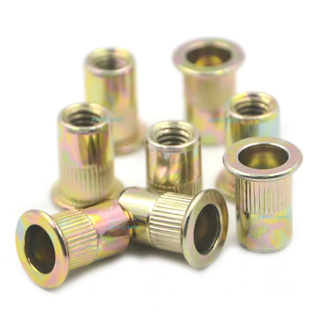 

25pcs M6 Rivet Nut Flat Head Threaded Multi Blind Rivnut Insert Nutsert Steel