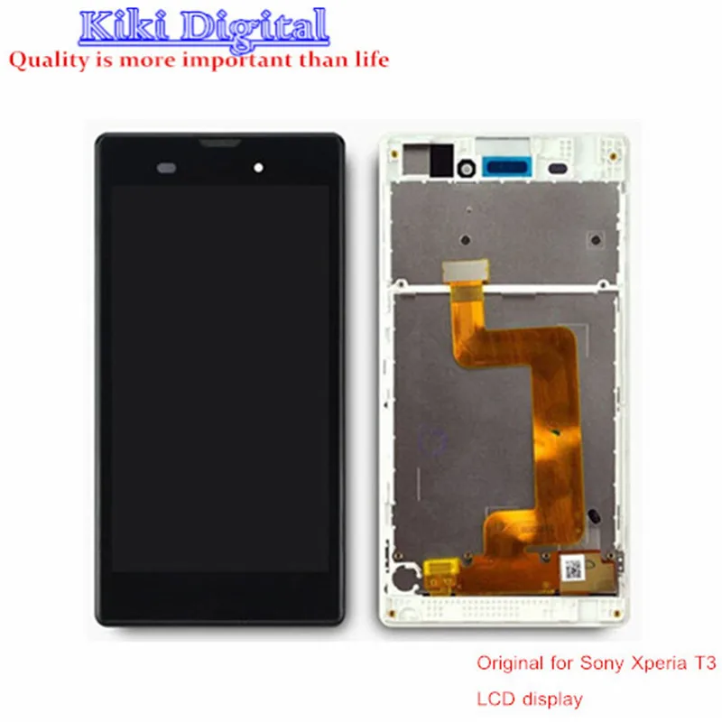 100 Original quality LCD For Sony Xperia T3 M50W LCD Display Touch Screen with frame Assembly