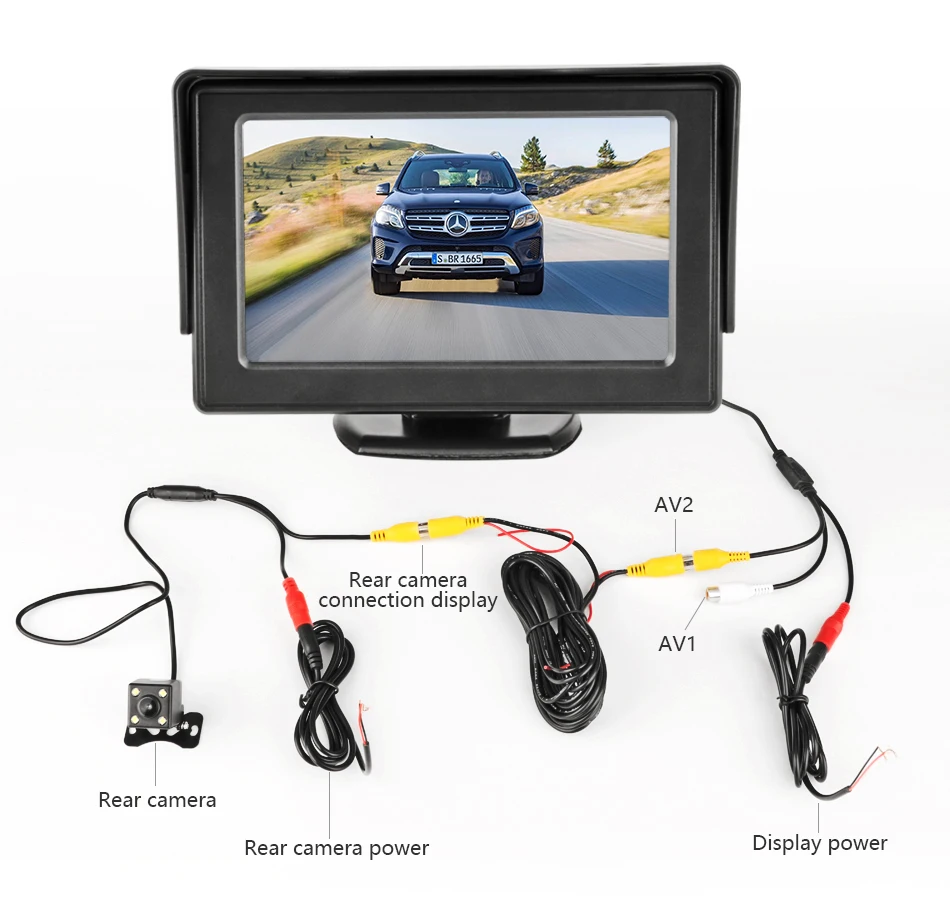 Jansite 4," TFT lcd Автомобильный монитор HD дисплей камера обратная камера система упаковки с автоматической двумя резервными камерами s NTSC PAL для SUV RV