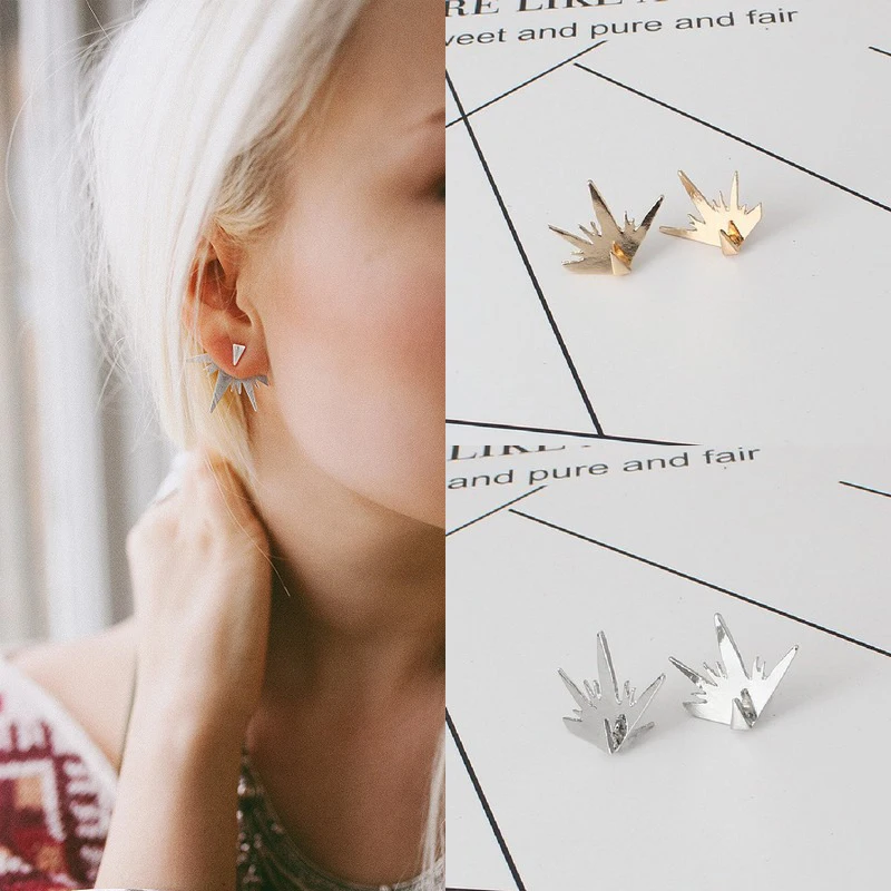 

1 Pair Geometric Triangle Stud Earrings Irregular Shape Personality Stylish Alloy Dangler Exaggerated Punk Eardrop Accessories