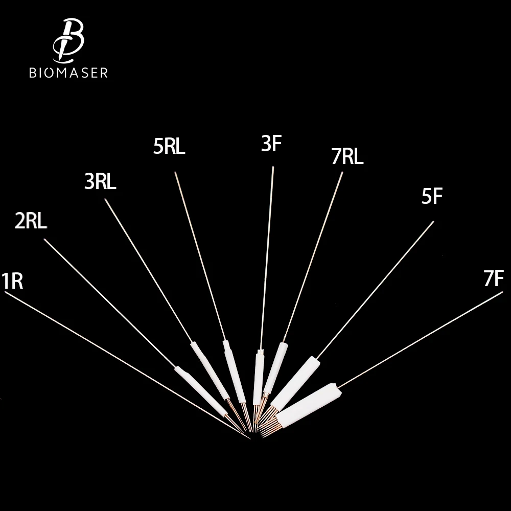 100 шт./лот Одноразовые стерилизованные Профессиональные иглы для татуировки аппарат в виде ручки для татуажа бровей Перманентный макияж набор иглы 1R-7RL
