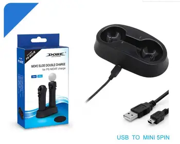 

Dual Charger Dock for Playstation Move Controller, USB Charging Station Compatible to PS3 / PS4 VR Motion Controller - Black
