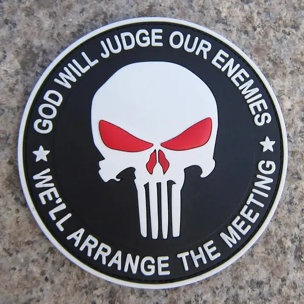 GOD WILL JUDGE OUR ENEMIES Punisher DEVGRU Navy Seals PVC Hook/&Loop Patch