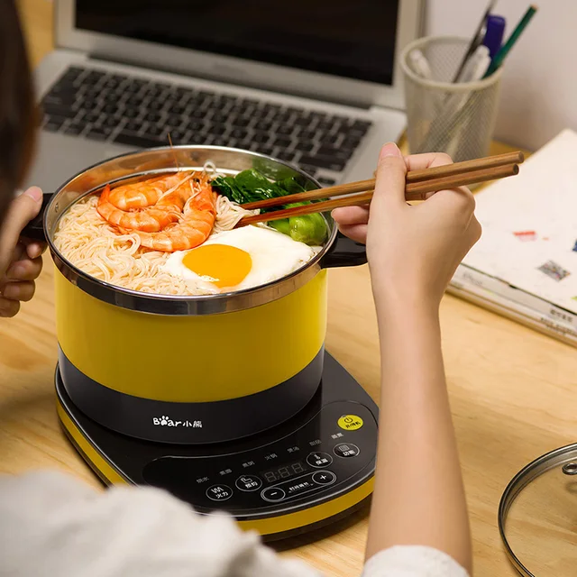 Portable Electric Multi Cooker with Steamer Mini Noodle Cooker Pot Hot