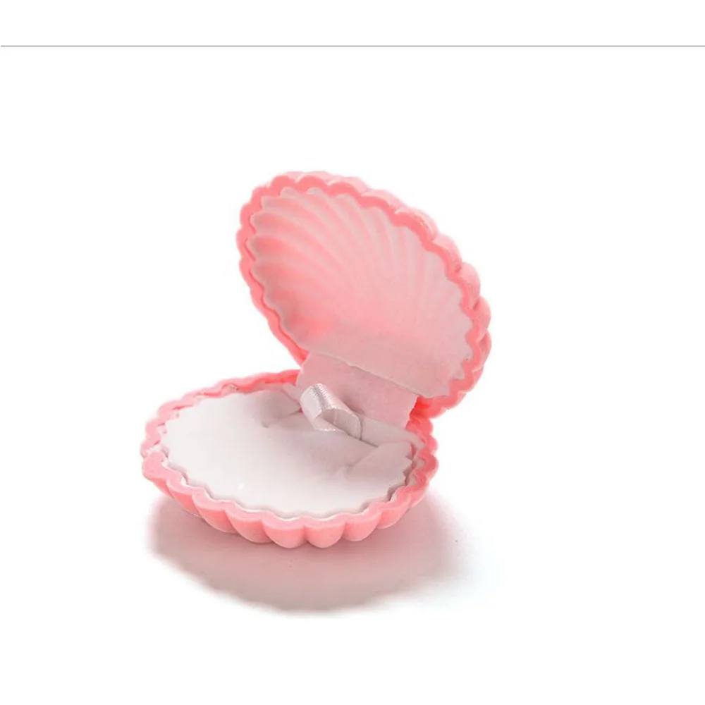 Белый/серый/Абрикосовый/розовый/синий шикарный корпус форма коробка бархат серьги кольцо ожерелье Подарочный футляр для украшений - Цвет: Розовый