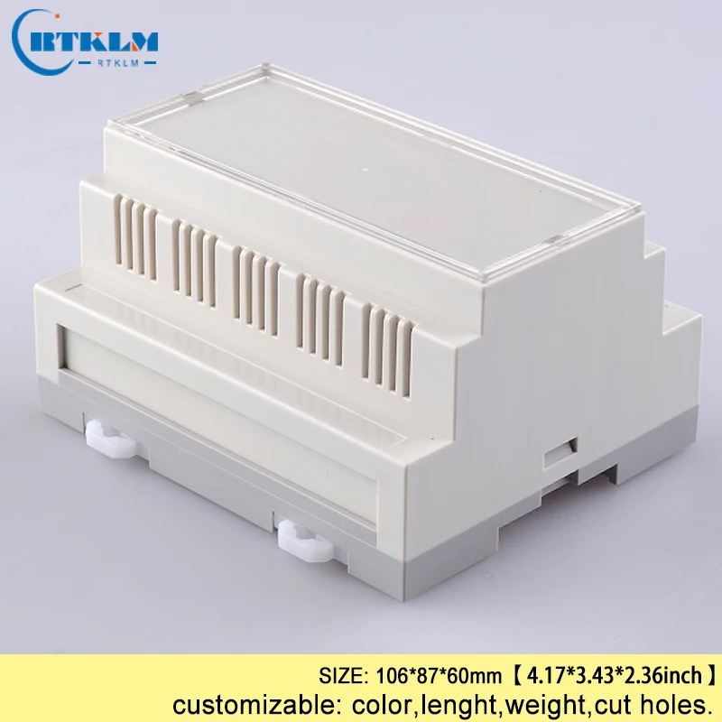 Пластиковые корпуса на din-рейке, небольшая распределительная коробка ABS для электронных поделок, пользовательский корпус PLC для электроники, коробка 106*87*60 мм
