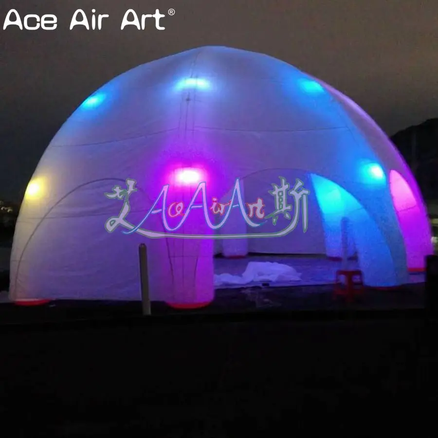  10m diameter LED lights inflatable dome spider marquee tentevent gathering station with full cover 