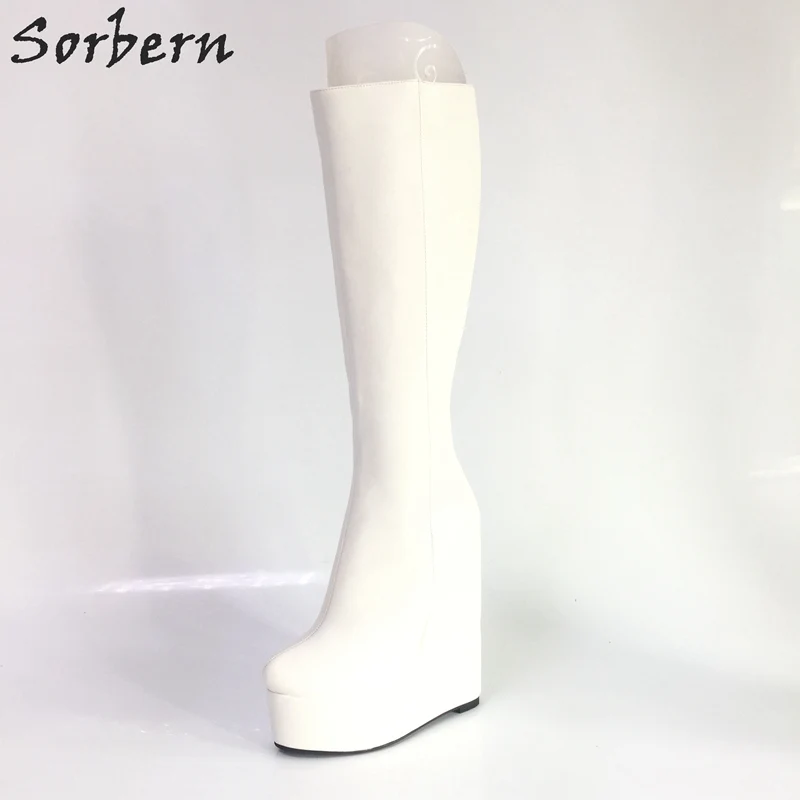 white platform boots