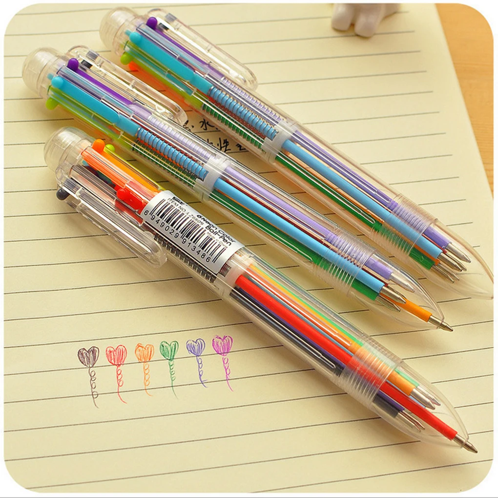 

5Pcs All in One 6 Colour Pen Colour Pen Paitting Tool School Supplies Random Color