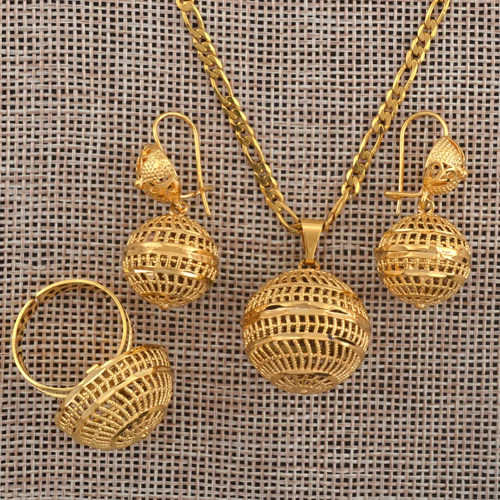 Anniyo Aarb бусы Ювелирные наборы африканская свадьба ожерелье серьги кольцо для женщин мяч фоны ОАЭ подарки#126306