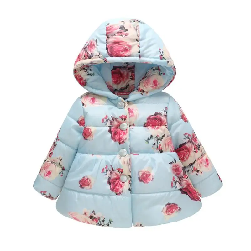 Г. Зимние куртки для девочек из полиэстера и хлопка, пальто для девочек, детская парка Теплая детская плотная Jackets0-4y с капюшоном