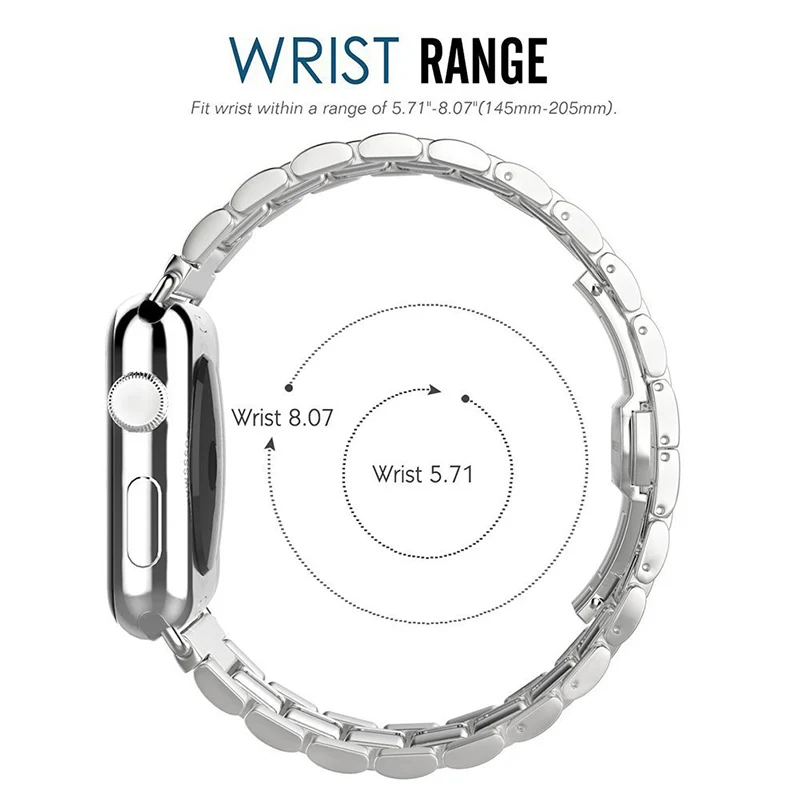 Mdnen 42 мм 38 мм металлический браслет из нержавеющей стали для Apple Watch, сменный ремешок для часов iWatch Series 3 2 1