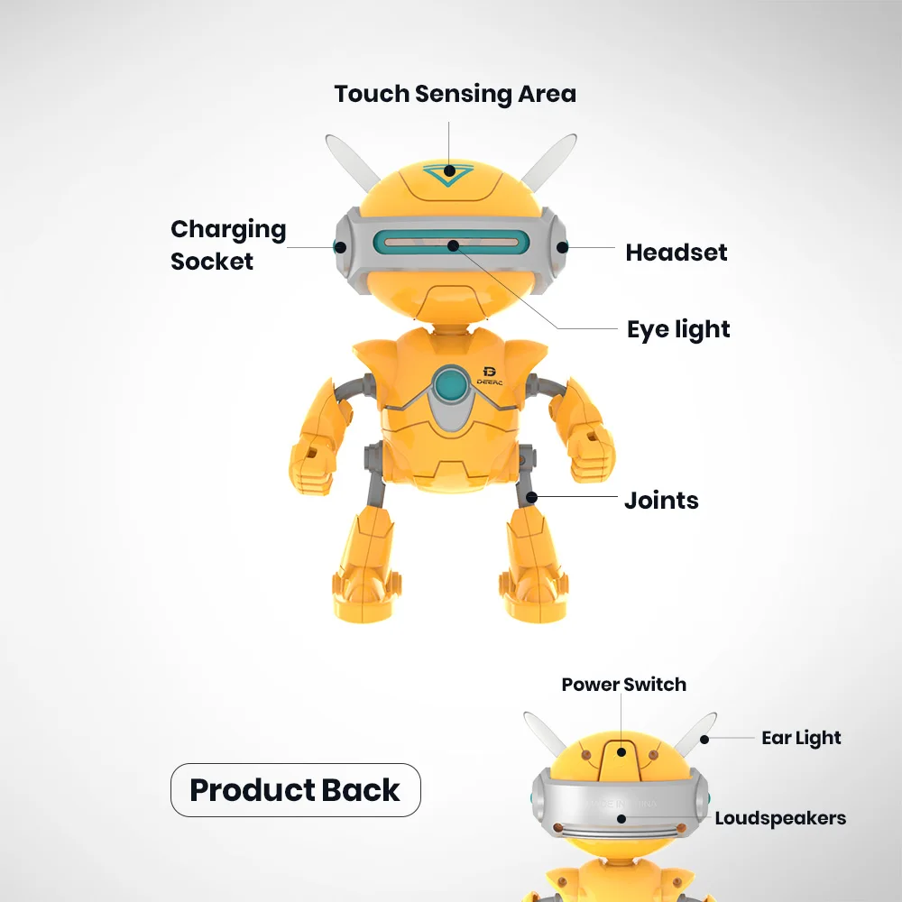 DEERC RC Robots Toys Mini Talking Smart Robot For Kids Educational Toy For Children Humanoid Robot Toy Sense Inductive RC Robot