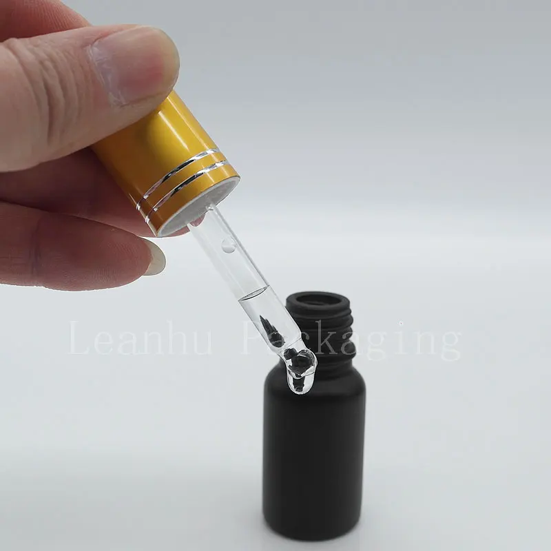 5ml 10ml 15ml 20ml 30ml 50ml 100ml black glass bottle with press dropper (5)