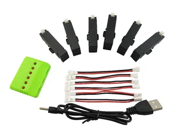 

6PCS 3.7v 400mah lithium battery + 1 charge 6 balanced charger For H37 mini H37mini helicopter With folding four-axis aircraft