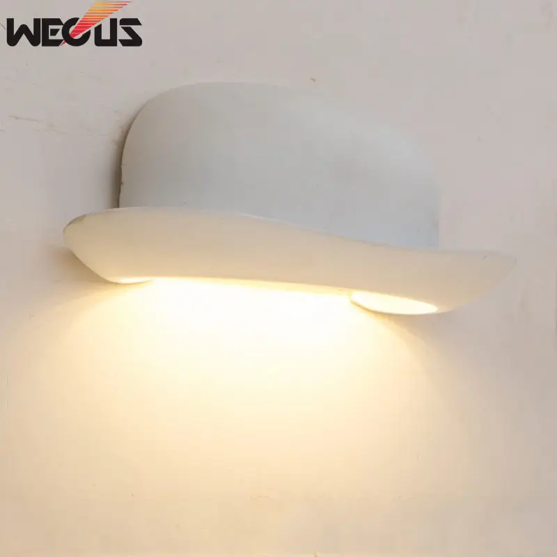 WECUS) современный минималистичный светодиодный алюминиевый прикроватный настенный светильник для комнаты и ванной комнаты(IP55) креативный настенный светильник для прохода в новом стиле - Цвет абажура: white