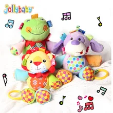 Jollybaby Cute Musical Plush Stuffed Animal Doll Baby Comfort Crib Hanging Toys Toddler Early Learning Educational Children Gift