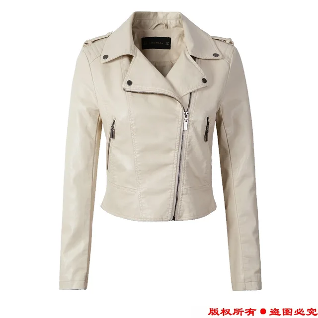 Leather Jacket Women Winter And Autumn New Fashion Coat 4 Color Zipper Outerwear jacket 3