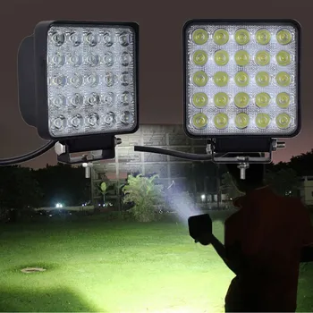 

DE 8PC 75W LED Car Lights Square Shape Cool White LED Work Lights Spot Beam 25 LEDS Offboard Boat Car Lights 12-24V GOOD QUALITY