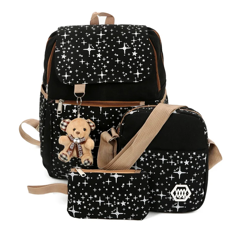 Новая женская сумка, 3 шт./набор, женский рюкзак с модным принтом, женский рюкзак для путешествий, школьный ранец для девочек-подростков, рюкзак, ранец