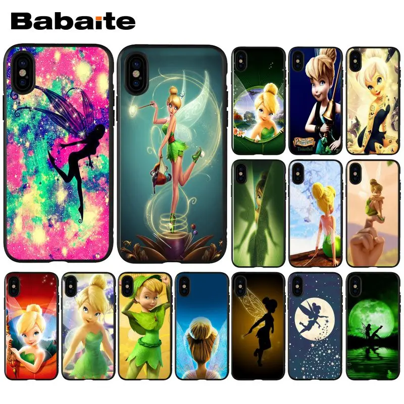 

Babaite Peter Pan Wendy Tinkerbell Black Soft Shell Phone Cover for iPhone X XS MAX 6 6S 7 7plus 8 8Plus 5 5S XR