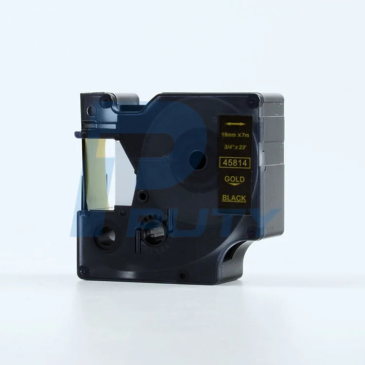 5Pcs 45814 Compatible DYMO D1 19MM Label Printer Gold on Black Label tapesin Printer Ribbons