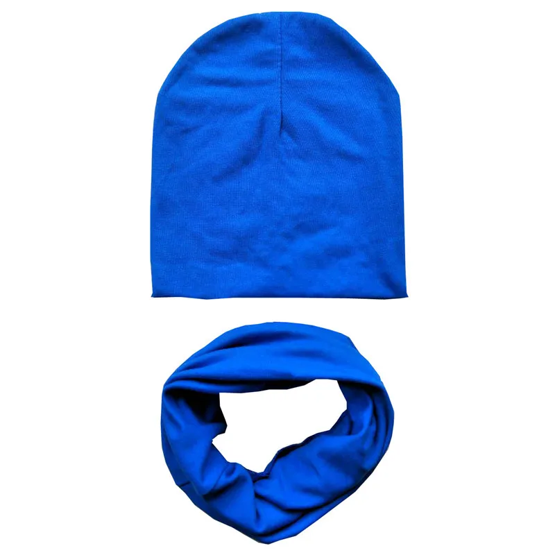 Autumn Winter Cotton Baby Hat Scarf Sets Star Smile Print Baby Boys Girls Hats Crochet Children Beanies Cap Kids Scarf Collar