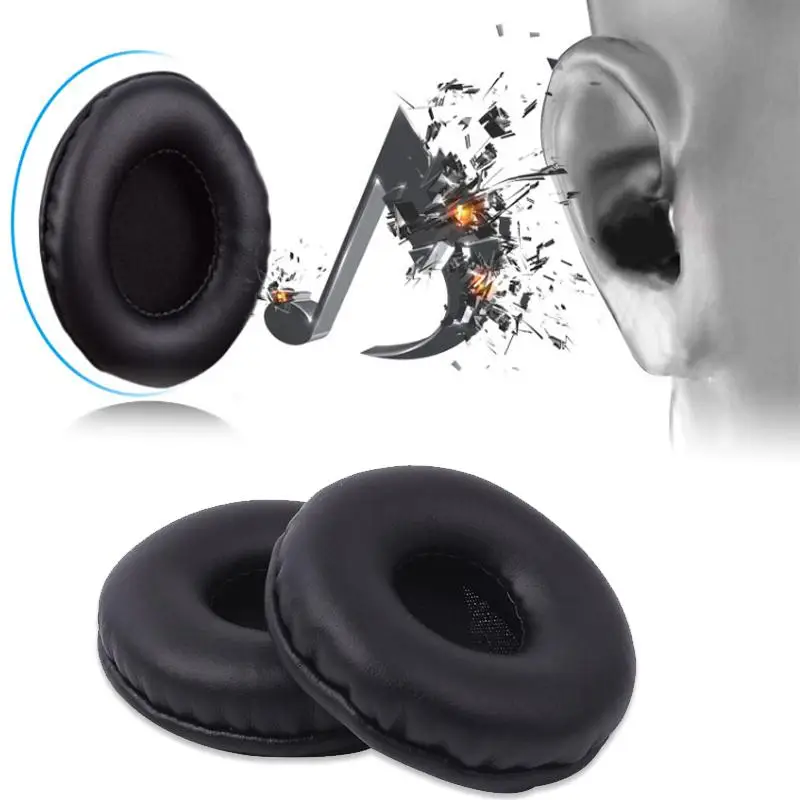 

1Pair 60mm Ear Pad Earmuff Replacement For Earphone Headphone Protector Black