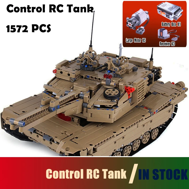 

Compatible with Model Building toys hobbies 20070 1572Pcs MOC Technic Remote Control RC Tank Military War DIY Blocks